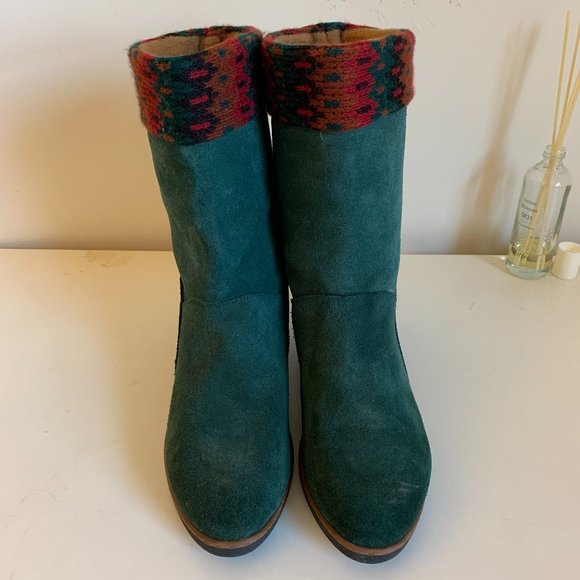 Green Suede Boots, Made in Italy - Picture 1 of 9